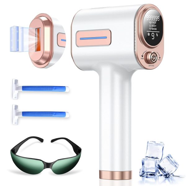 Laser Hair Removal, IPL Hair Removal Device for Women, Ice-Cooling Laser Hair Removal Device for Nearly Painless, At-Home Hair Removal Device for Facial Legs Arms Whole Body Use