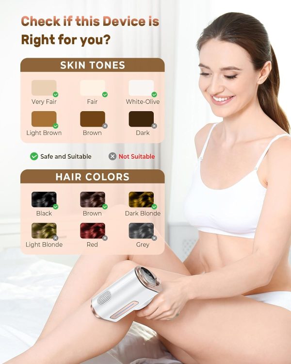 Laser Hair Removal, IPL Hair Removal Device for Women, Ice-Cooling Laser Hair Removal Device for Nearly Painless, At-Home Hair Removal Device for Facial Legs Arms Whole Body Use - Image 5